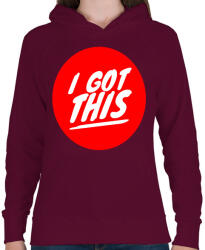 printfashion I got this - Női kapucnis pulóver - Bordó (2493648)