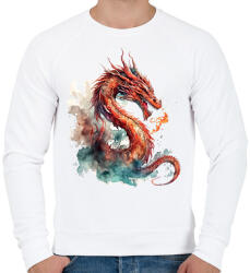 printfashion sárkány - Férfi pulóver - Fehér (13727427)