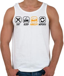 printfashion Eat, sleep, forklift, repeat - Férfi atléta - Fehér (13077888)