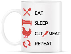 printfashion Cut meat - repeat - Bögre - Fehér (9392317)