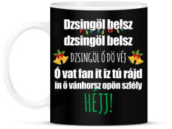 printfashion Dzsingöl belsz karácsonyi póló - Bögre - Fekete (9386635)