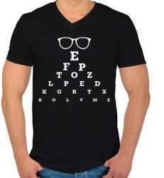 printfashion Látásvizsgáló - Férfi V-nyakú póló - Fekete (12645801)