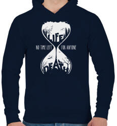 printfashion Múló idő - Férfi kapucnis pulóver - Sötétkék (376868)