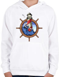 printfashion Világító torony - Gyerek kapucnis pulóver - Fehér (5192843)