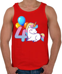 printfashion Unikornis szülinap! - Férfi atléta - Piros (2874034)