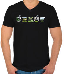 printfashion Úrkút - Férfi V-nyakú póló - Fekete (5101327)