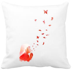printfashion Blowing butterflies - Párnahuzat, Díszpárnahuzat - Fehér (218185)