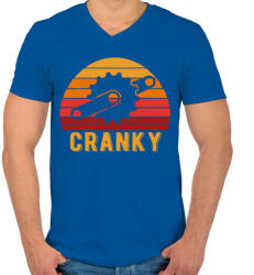 printfashion Cranky - Férfi V-nyakú póló - Királykék (2558688)