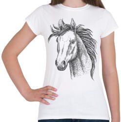 printfashion ló - Női póló - Fehér (15765182)