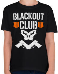 printfashion Blackout club - Gyerek póló - Fekete (1988389)