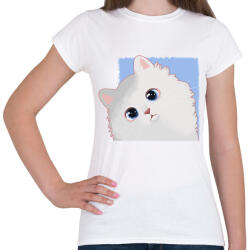 printfashion Fehér cica - Női póló - Fehér (14440646)