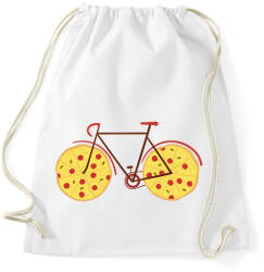 printfashion Pizza bicikli - Sportzsák, Tornazsák - Fehér (15973514)