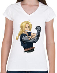 printfashion FMA: Brotherhood - Edward Elric - Női V-nyakú póló - Fehér (8407581)