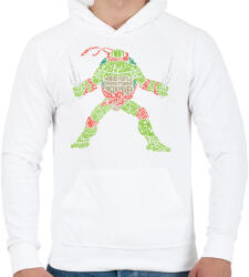 printfashion Ninja teknőc - Férfi kapucnis pulóver - Fehér (71303)