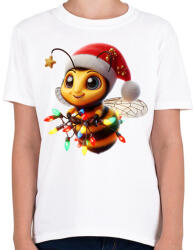 printfashion Karácsonyi party méhecske - Gyerek póló - Fehér (15239584)