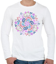 printfashion Fantázia mandala - Férfi hosszú ujjú póló - Fehér (13183531)