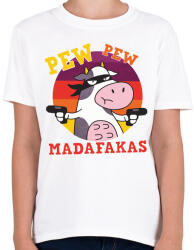 printfashion Tehén - pew pew madafakas - Gyerek póló - Fehér (4355590)