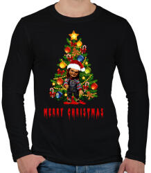 printfashion chucky christmas - Férfi hosszú ujjú póló - Fekete (5641433)