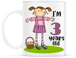 printfashion 3 years old" forgirl - Bögre - Fehér (13456328)