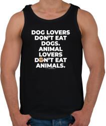 printfashion Animal lovers don't eat animals - vegán aktivista grafika #3 - Férfi atléta - Fekete (3906290)