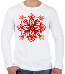 printfashion Gyökércsakra mandala - Férfi hosszú ujjú póló - Fehér (14093229)