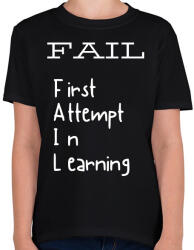 printfashion FAIL - First Attempt to Learning - Gyerek póló - Fekete (2471382)