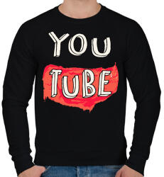 printfashion YouTube - Férfi pulóver - Fekete (1172246)