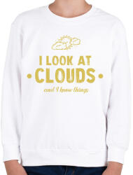 printfashion I look at clouds - Gyerek pulóver - Fehér (7441133)