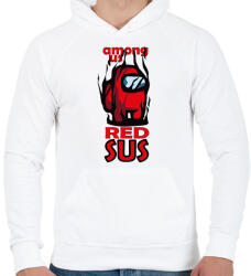printfashion Among us red sus - Férfi kapucnis pulóver - Fehér (4127988)