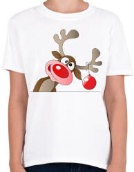 printfashion Rudolf, a rénszarvas - Gyerek póló - Fehér (11170603)