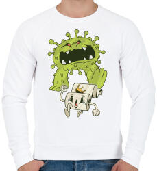 printfashion Covid szörny - Férfi pulóver - Fehér (4173220)