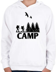 printfashion camping - Gyerek kapucnis pulóver - Fehér (4619886)