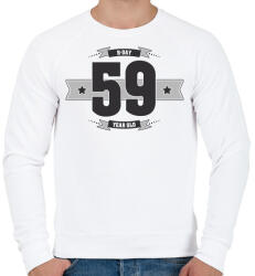 printfashion b-day-59-dark-lightgrey - Férfi pulóver - Fehér (513682)