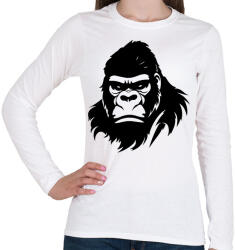 printfashion Gorilla fej - Női hosszú ujjú póló - Fehér (15846480)