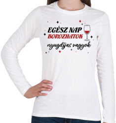 printfashion Borozhatok - Nyugdíjas - Női hosszú ujjú póló - Fehér (9064695)