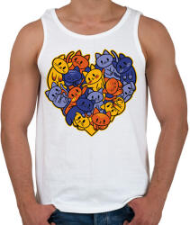 printfashion Macskás szív - Férfi atléta - Fehér (13940442)