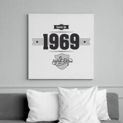 printfashion born-in-1969-(dark&lightgrey) - Vászonkép - Fehér (6622564)