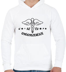 printfashion Az év gyógyszerésze - Férfi kapucnis pulóver - Fehér (7298079)