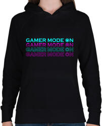 printfashion Gamer ON 1 - Női kapucnis pulóver - Fekete (2666745)