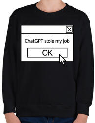 printfashion Stole my job - Gyerek pulóver - Fekete (14584368)