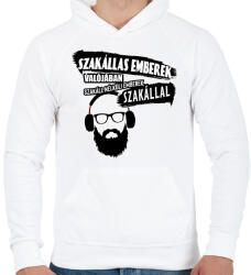 printfashion szakáll-szakállas emberek. . . . - Férfi kapucnis pulóver - Fehér (4148656)