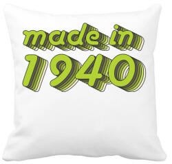 printfashion made-in-1940-green-grey - Párnahuzat, Díszpárnahuzat - Fehér (479415)