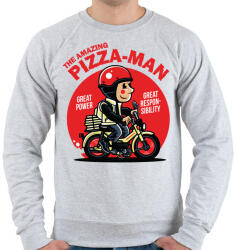 printfashion A csodálatos pizzafutár - Férfi pulóver - Sport szürke (208261)