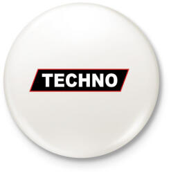 printfashion Techno - Kitűző, hűtőmágnes - Fehér (3088985)