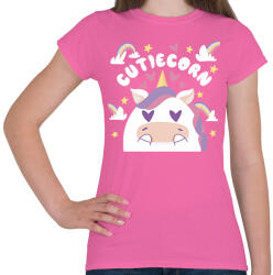 printfashion Cuki unikornis - Női póló - Rózsaszín (6156851)