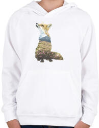 printfashion Multi Expourse Fox - Gyerek kapucnis pulóver - Fehér (1260710)