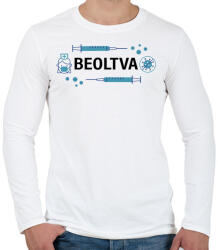 printfashion Beoltva - covid 19 - Férfi hosszú ujjú póló - Fehér (4756504)