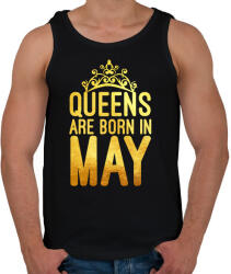 printfashion Queens are born in May - Férfi atléta - Fekete (1475401)