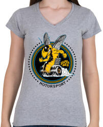 printfashion Szuper méh - Női V-nyakú póló - Sport szürke (199811)