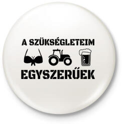 printfashion Traktoros szükségletek - Kitűző, hűtőmágnes - Fehér (16717888)